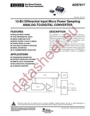 ADS7817E/250G4 datasheet  